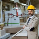 ERP para indústria moveleira - homem em um chão de fábrica de móveis